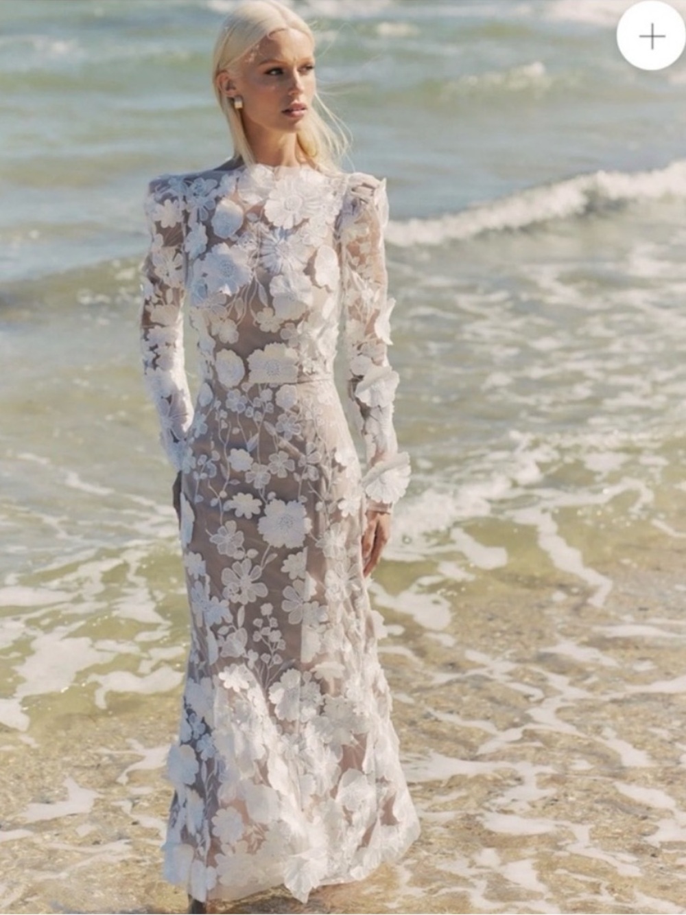 elliatt shannon white 3d floral embellished midi bridal wedding dress Size XXL - Picture 13 of 13
